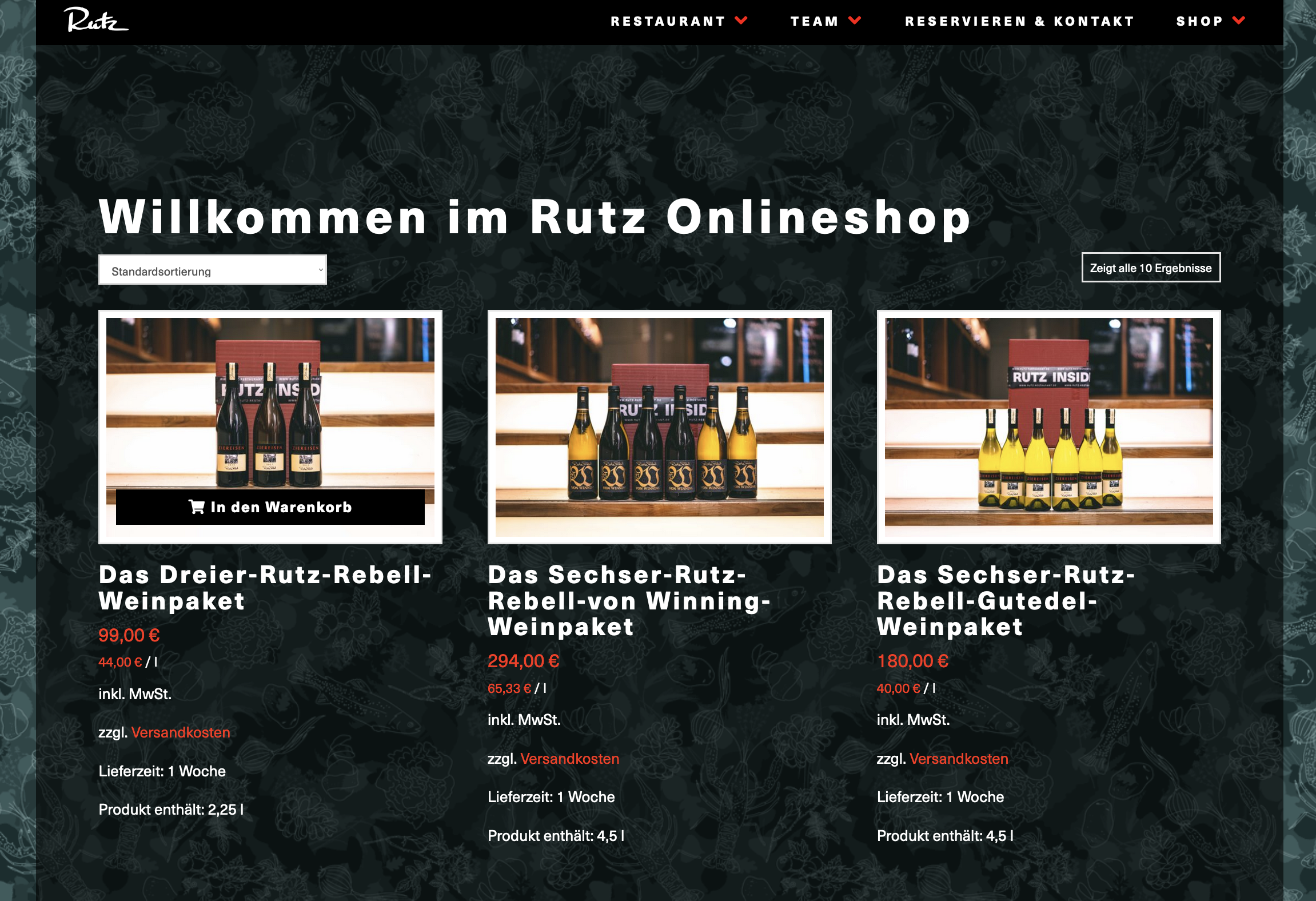 Sonderabfüllungen im Rutz webshop